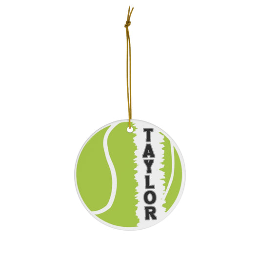 Tennis Ornament, Personalized Christmas Ceramic Tennis Christmas Tree Ornament for Tennis Players