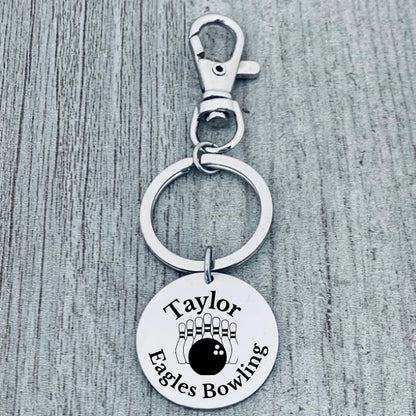 Personalized Bowling Zipperpull Keychain