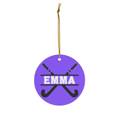 Personalized Field Hockey Christmas Ornament with Name