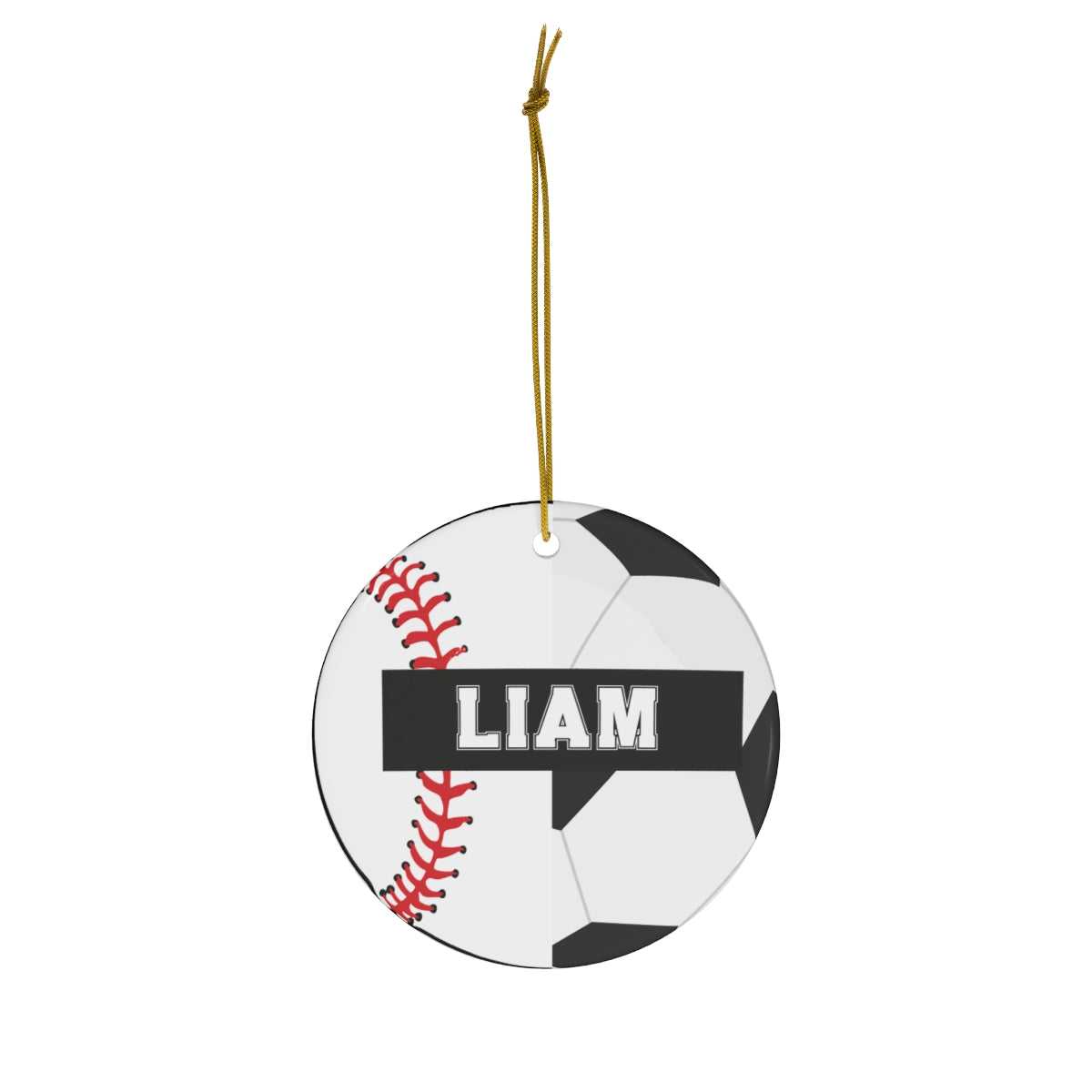 Baseball Soccer Christmas Ornament - 2 Sport Athlete