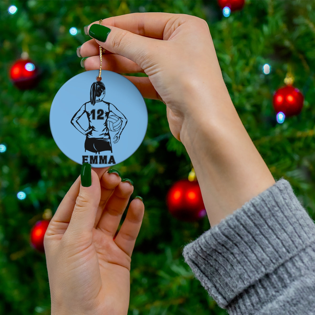 Personalized Volleyball Player Christmas Ornament