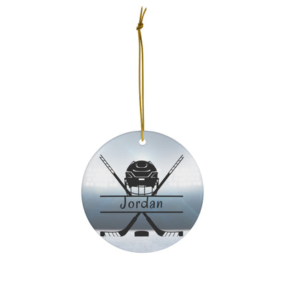Ice Hockey Ornament, Personalized Ice Hockey Christmas Ornament