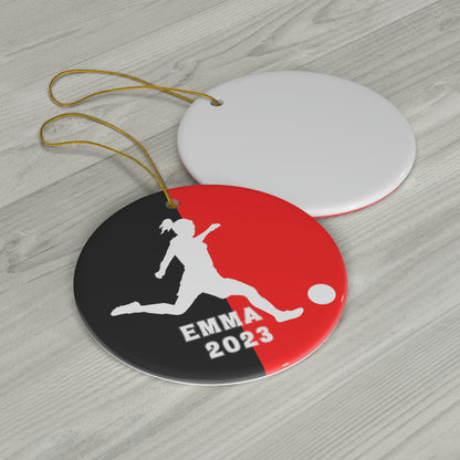 Personalized Girls Soccer Christmas Ornament