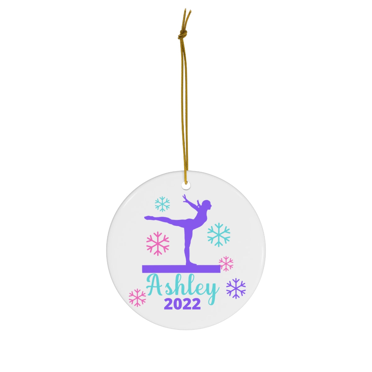 Personalized Gymnastics Christmas Ornament for Girls