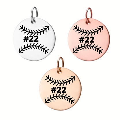 Personalized Baseball Engraved Charm