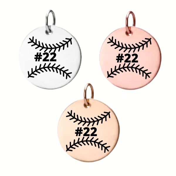 Personalized Baseball Engraved Charm