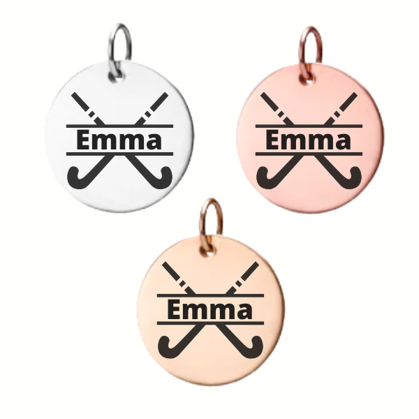 Personalized Field Hockey Engraved Charm