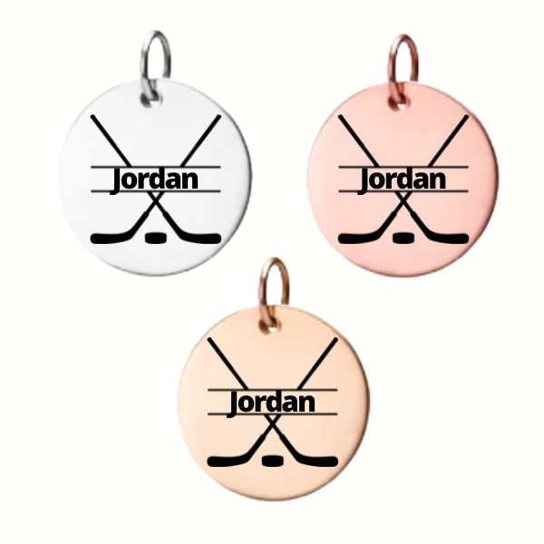 Personalized Hockey Engraved Charm