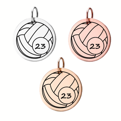 Personalized Volleyball Engraved Charm
