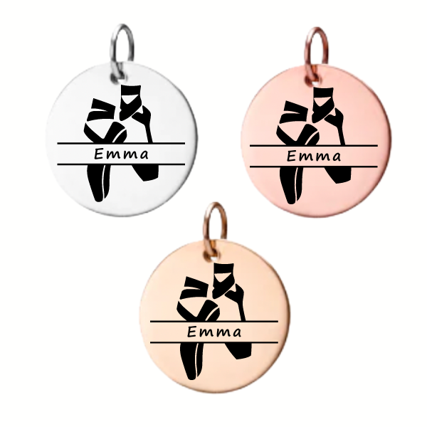 Personalized Dance Ballet Engraved Charm