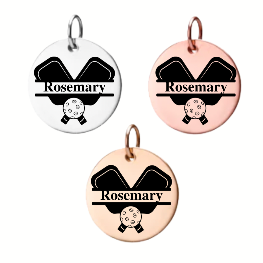 Personalized Pickleball Engraved Charm
