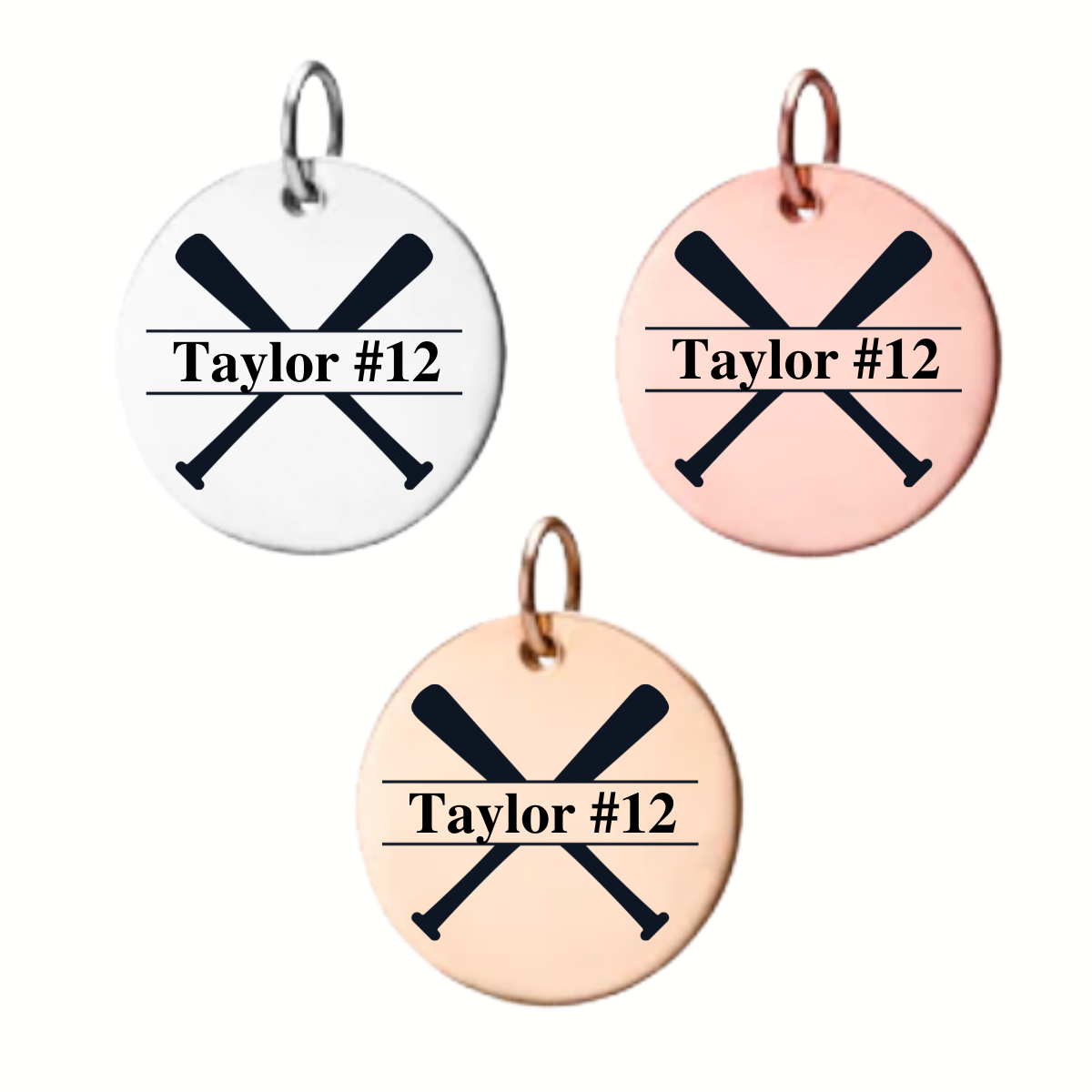 Personalized Baseball Bat Engraved Charm