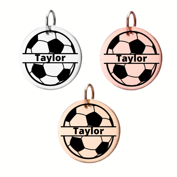 Personalized Soccer ball Engraved Charm