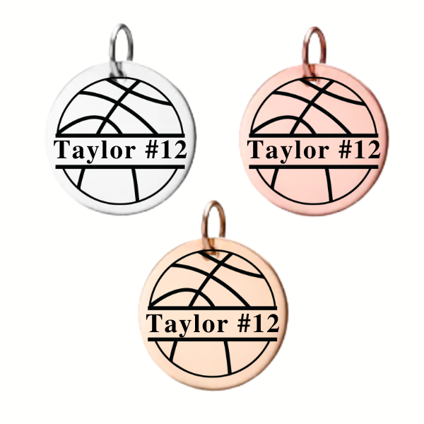 Personalized Basketball Engraved Charm