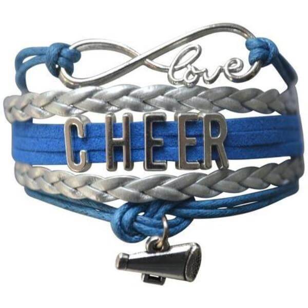 Infinity Cheer Bracelet - Blue and Silver Color