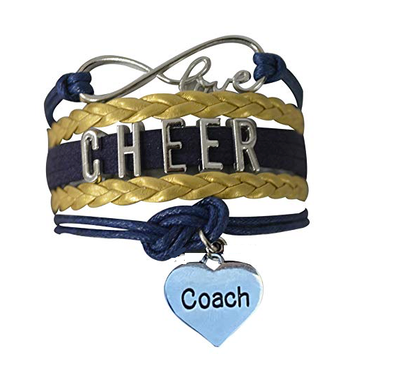 Cheer Coach Infinity Bracelet - Pick Colors & Charms