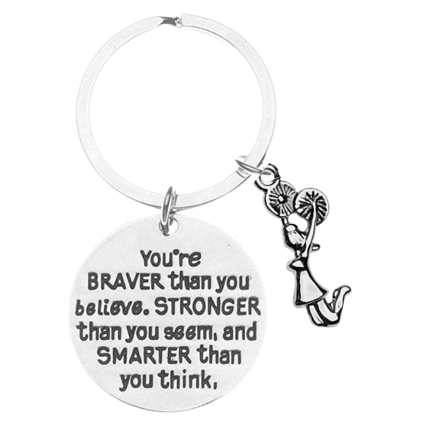 Cheer Keychain - You’re Braver than you Believe Inspirational