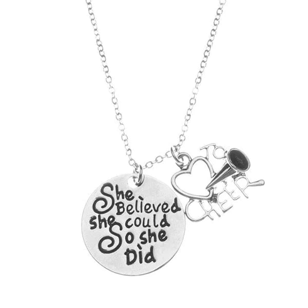 Cheer Necklace- She Believed She Could So She Did