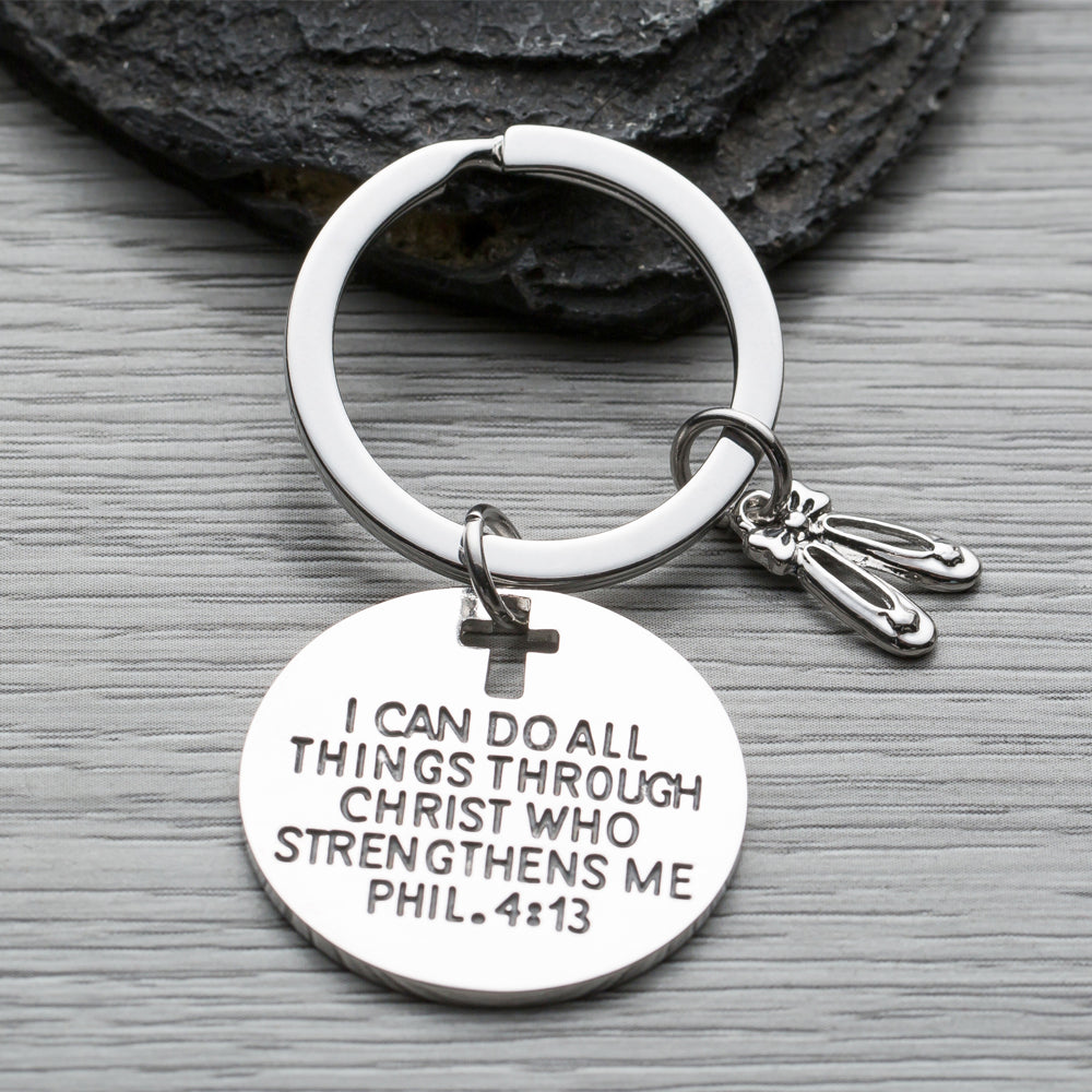 Dance Christian I Can Do All Things Through Christ Keychain - Sportybella