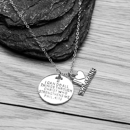Swim Necklace - I Can Do All Things Through Christ Who Strengthens Me