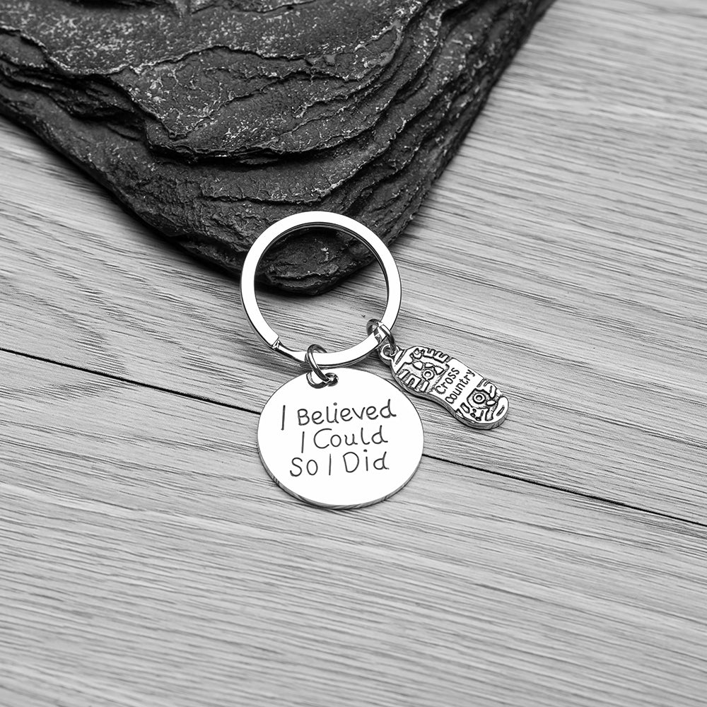 Cross Country Keychain- I Believed I Could So I Did - Sportybella