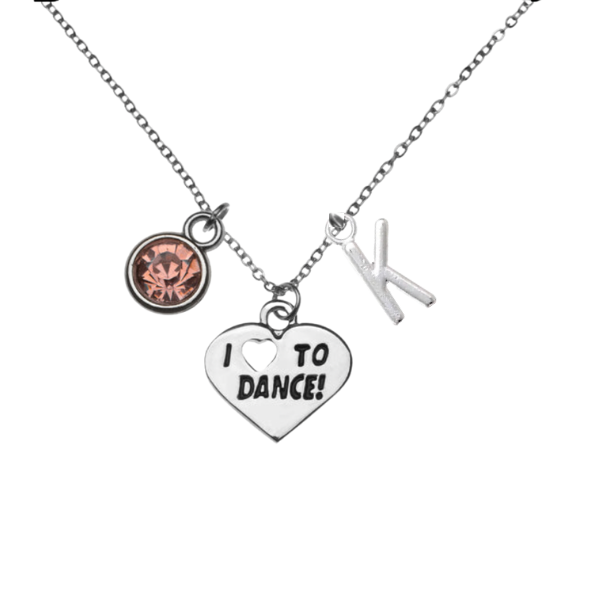 Personalized Dance Necklace with Letter Charm
