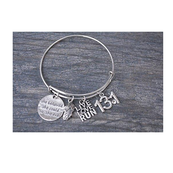 Running 13.1 Bangle Bracelet -Half Marathon - Sportybella