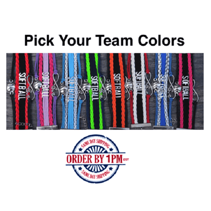 Girls Softball Bracelets in Different Colors