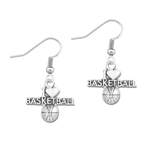 I Love Basketball Earrings