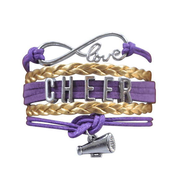Infinity Cheer Bracelet - Purple and Gold Color