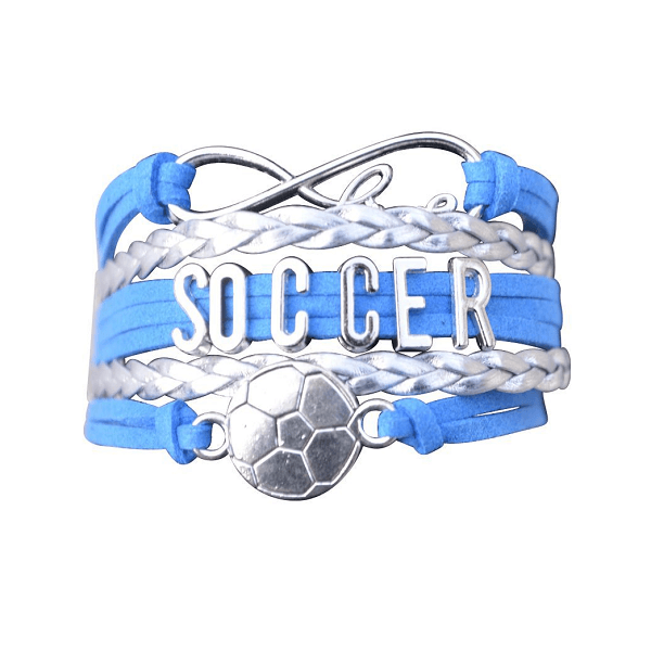Girls Soccer Bracelet - Blue and Silver Color