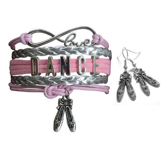 Girls Pink Dance Infinity Jewelry Set - Sportybella