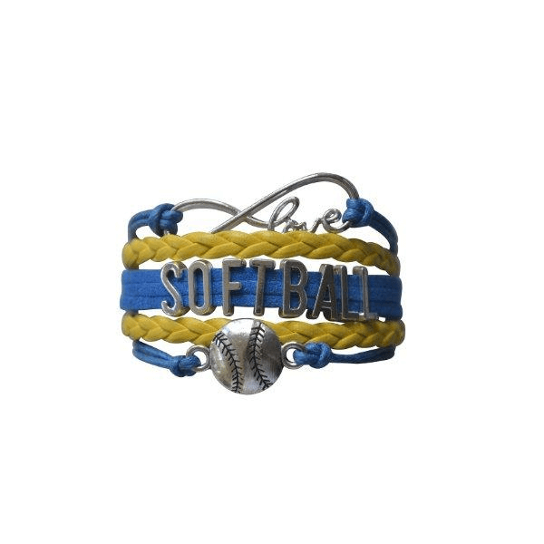 Girls Softball Bracelet - Yellow and Blue Color