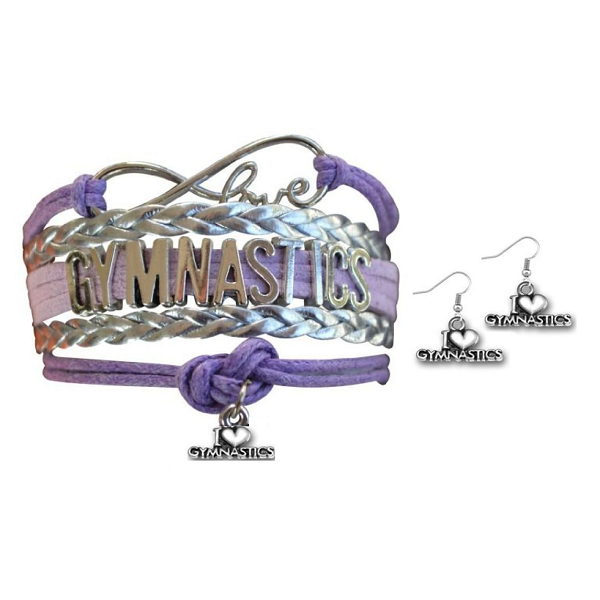 Gymnastics Jewelry Set ( Bracelet & Earrings) - Sportybella