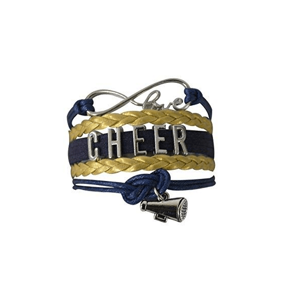Infinity Cheer Bracelet - Blue and Gold Color
