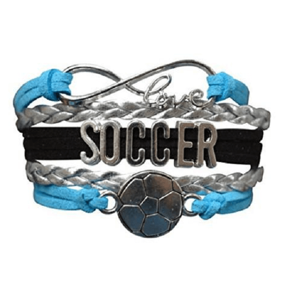 Girls Soccer Bracelet - Blue, Black and Silver Color