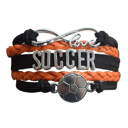 Girls Soccer Bracelet - Black and Orange Color