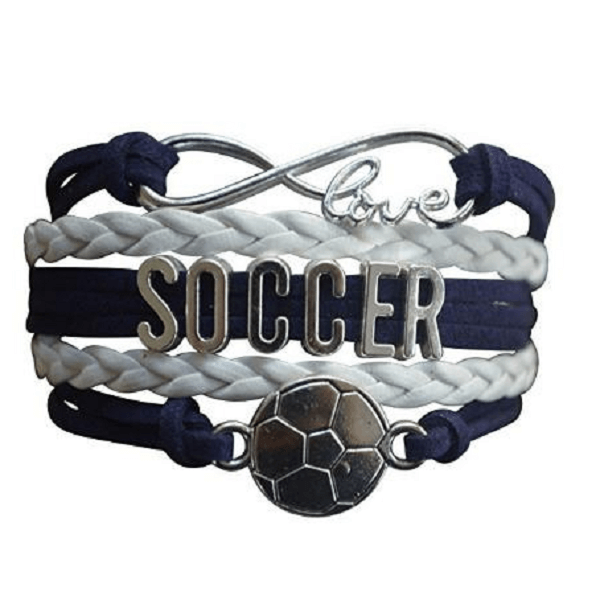 Girls Soccer Bracelet - Blue and White Color