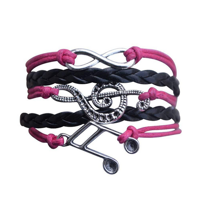 Music Note Charm Bracelet - Pink