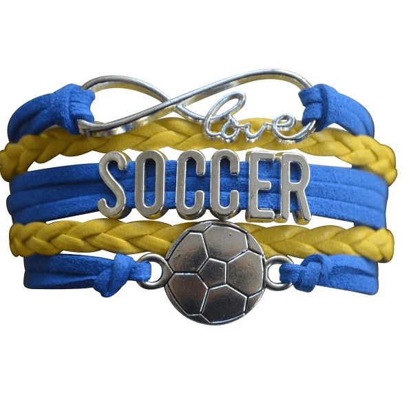 Girls Soccer Bracelet - Blue and Yellow Color