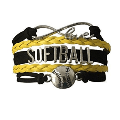 Girls Softball Bracelet - Black and Yellow Color