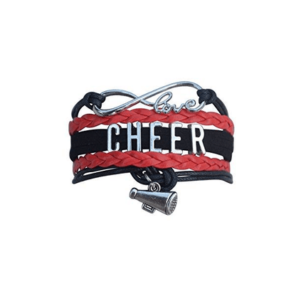 Infinity Cheer Bracelet - Red and Black Color