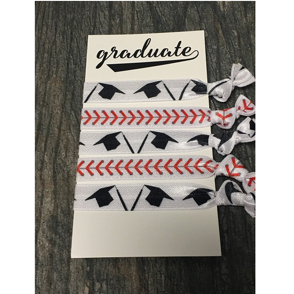 Graduation Baseball Hair Ties