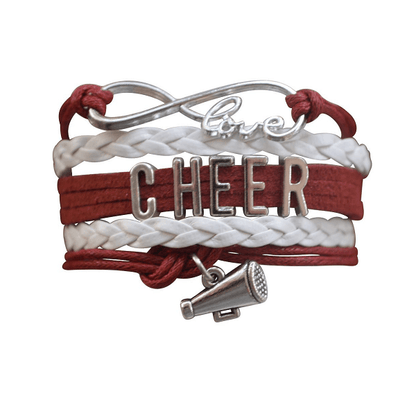 Infinity Cheer Bracelet - Red and White Color