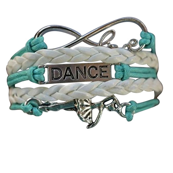 Girls Dance Infinity Bracelet- Teal - Sportybella