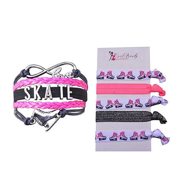 Girls Infinity Figure Skating Gift Set (Bracelet & Hair Ties) - Sportybella