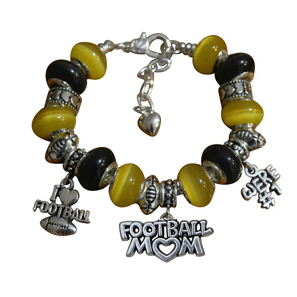 Football Mom Beaded Bracelet - Pick Colors