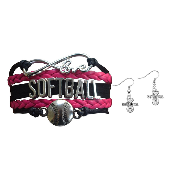 Softball Jewelry Set ( Bracelet & Earrings) - Sportybella
