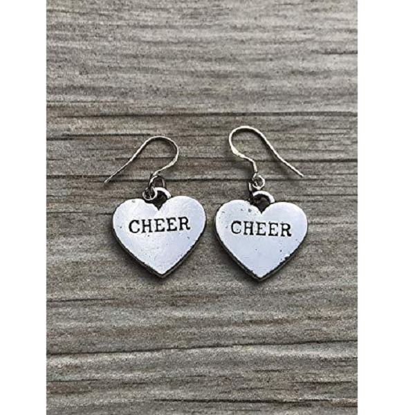 Cheer Heart Charm Earrings - Sportybella