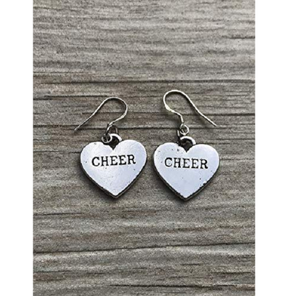 Cheer Heart Charm Earrings - Sportybella